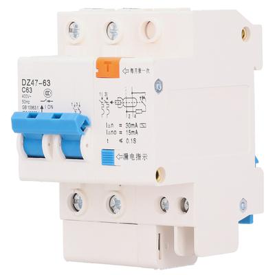 220V 2P63 Leistungsschalter Trennschalter Elektrischer Fehlerstromschutzschalter 35mm DIN-Schienenmontage