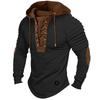 Men's Solid Color Pleated Hoodie T-Shirt – Lace-Up, Long-Sleeved, Basic Street Style