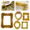 Pack of 10 Gold Small Baroque Style Picture Frames Vintage Mini Picture Frames for DIY Jewelry Display Holiday Photography Decor