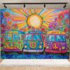 Stile Bohémien Colorato Hippie Bus Tema Sfondo per Compleanno Pace E Amore Decorazioni per Feste Stampa Tie Dye Sfondo in Vinile Regali