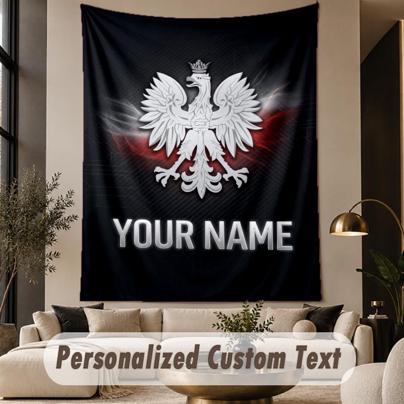 Custom Text Tapestry Poland Print Wall Tapestry Indoor Living Room Wall Decor