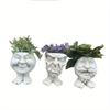 1pc Funny Face Resin Flower Pot, Suitable for Outdoor Courtyard Garden Terrace Decoration
