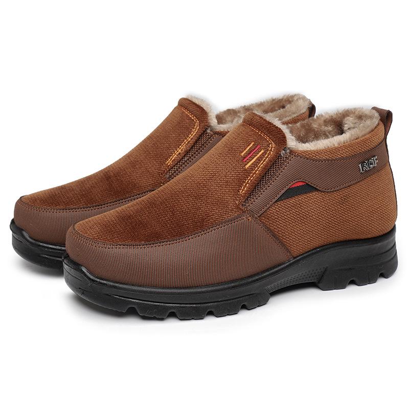 

Winter old Beijing cloth shoes men s cotton shoes large size warm and velvet middle-aged and elderly father shoes non-slip soft sole light men s shoes 38