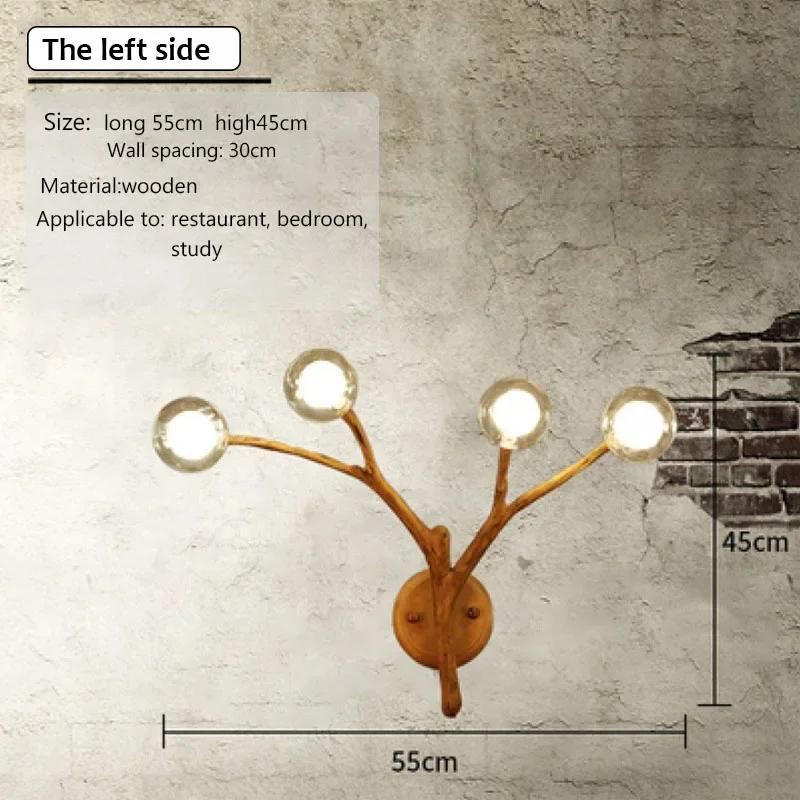 Nordic Creative Tree Branch Night Light Living Room TV Background Wall Lamp Modern and Simple Bedroom Retro Bedside Led Lighting