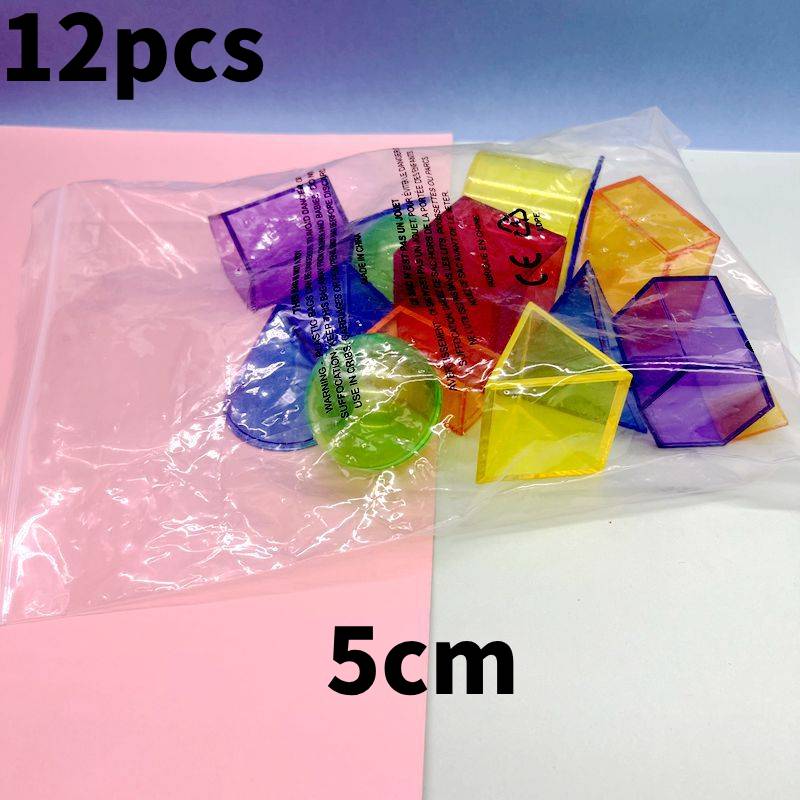 

Прозрачные строительные блоки Комбинация геометрических форм Детская развивающая игрушка 12pcs Bag