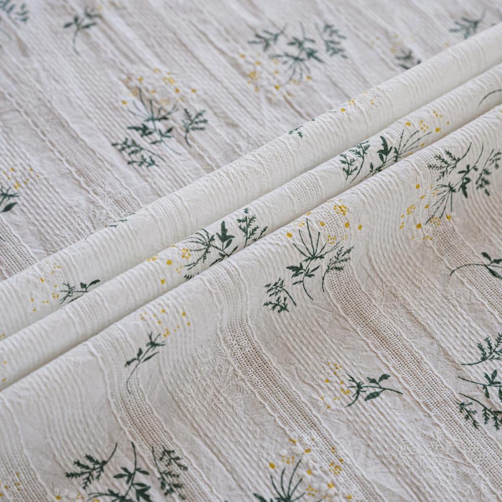 Boho Floral Semi Sheer Curtains, Farmhouse Cotton Curtains for Living Room Bedroom Vintage Rustic Patterned Printed Rod Pocket