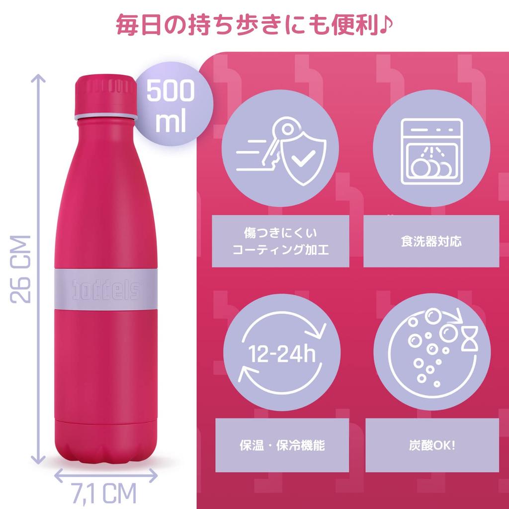 Boddels TWEE Stainless Steel Keeps Drinks Cold and Dishwasher My Carbon Neutral Bottle, Carbonated, Hot, Safe, Colorful, 500ml, Cute, Pop,