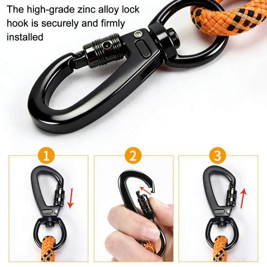 Pet Leash Heavy Duty Rope Leash for Medium And Large Dogs with Elastic Cushioning And Reflective Strips Extra Long Durable