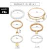 6PCS New Fashion Simplicity Imitation of Creativity Trendy Multi Layered Bracelet Geometric Love Versatile Bracelet for Women