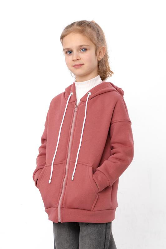 

Girls warm zip hoodie – Plain everyday wear, Winter 6395-025-5 HC 110 рум янець