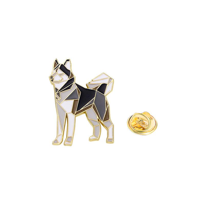 

1PC European and American lines, geometric dog brooch, Husky shaped clothing decoration badge