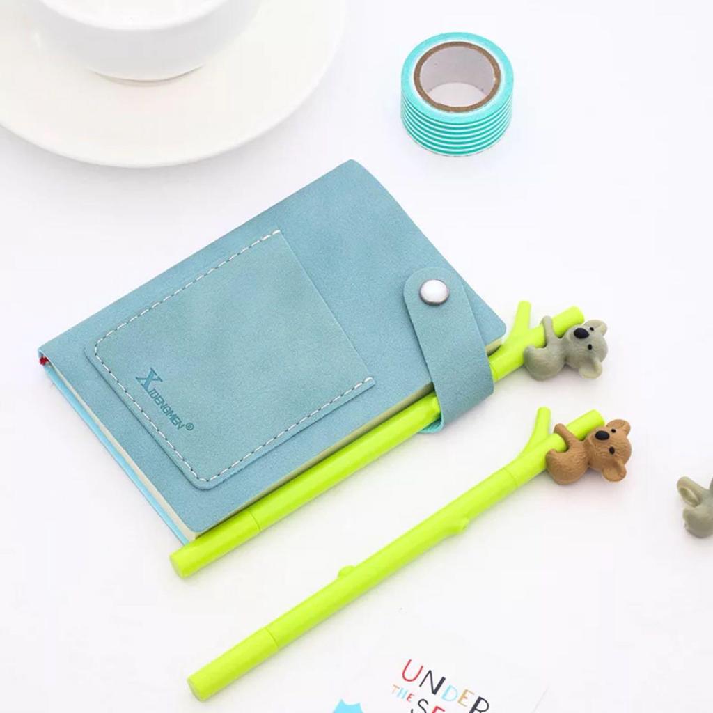 3pcs Cartoon Koala Gel Pen Green Branch Black Color 0.5mm Ballpoint Cute School Supplies A6719