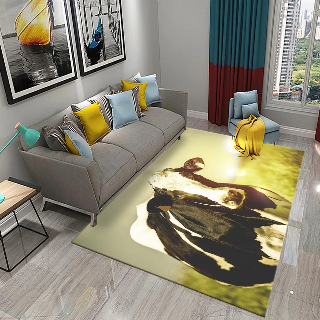 Dairy Cow Carpet Farm Animal Fresh Milk Rug Bathroom Kitchen Non-Slip Doormat Entrance Door Mat Living Room Bedroom Decor Carpet