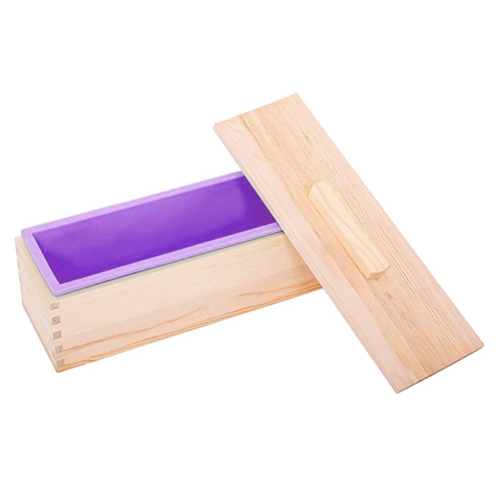 Rectangular Soap Silicone Mold Wood Box for Soap Cake Making Craft