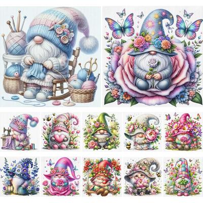 Full Embroidery Cotton Thread 11CT Printed Gnome Cross Stitch Kit Art