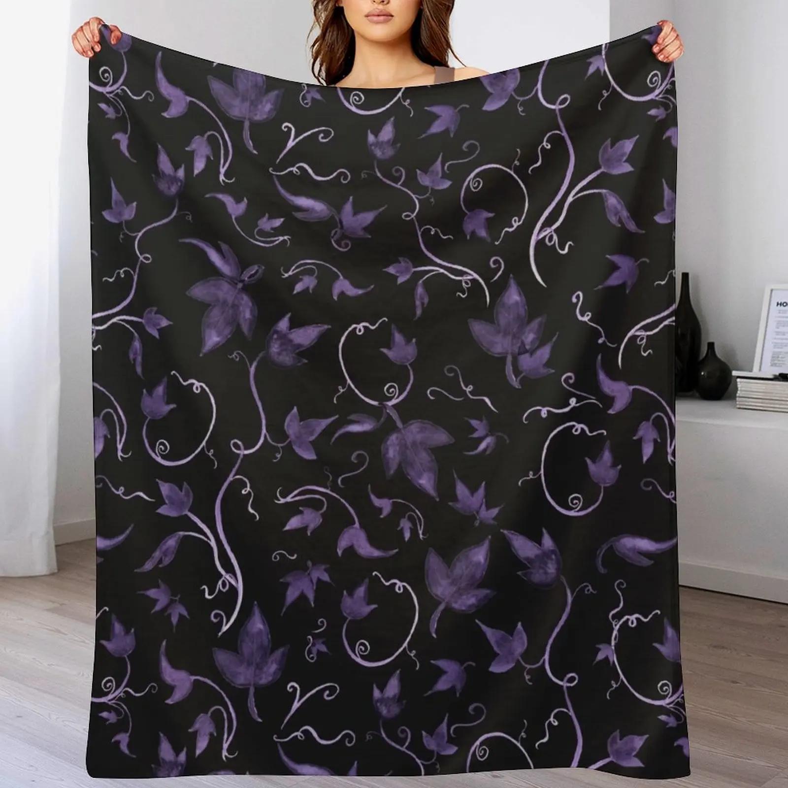 

Twirling Vines Purple Grey Throw Blanket Cozy Throw Blanket Birthday Gift for Him Her 102x76cm(40x30in)