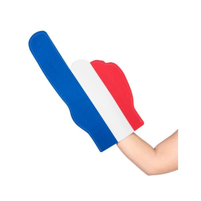 Main mousse bleu blanc rouge