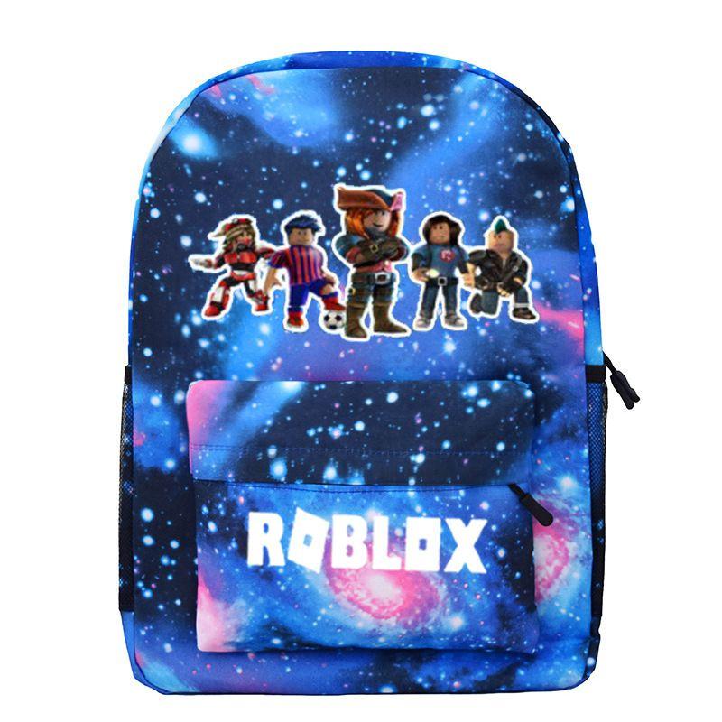 Roblox Pattern School Backpack With Starry Background And Large Capacity For Students