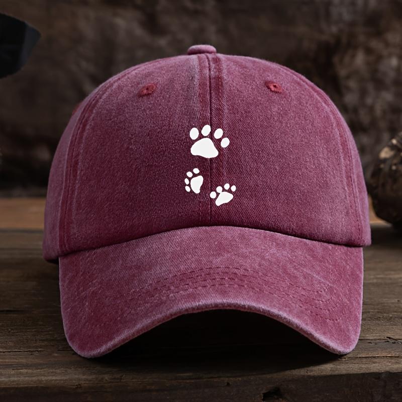 

Fun Dog Paw Print Baseball Hat Unisex Outdoor Fashion Versatile Peaked Hat Trend кларет