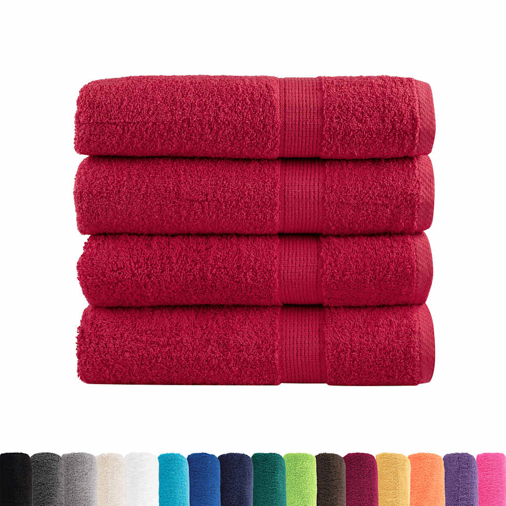 Premium Bath Towels SOLUND 4 pcs Red 100 x 150 cm 600 g m²