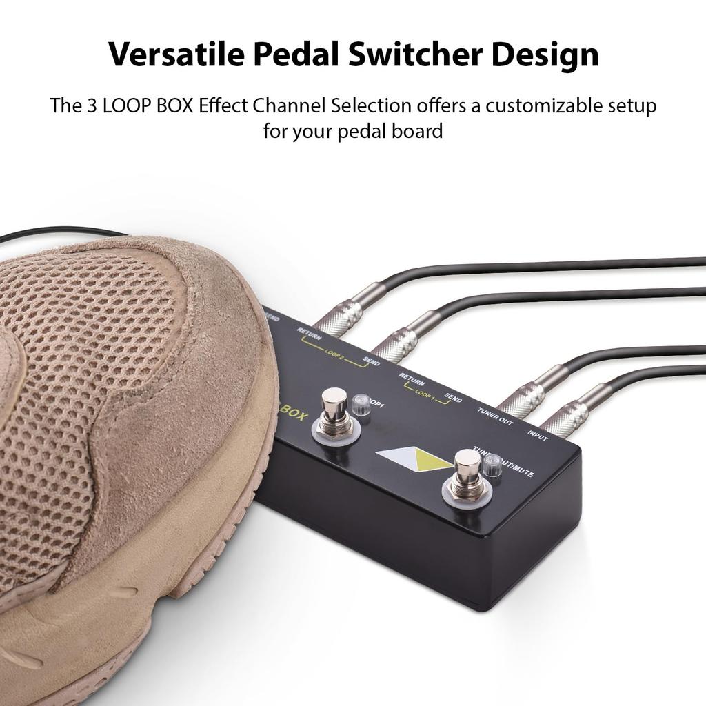 Btuty Loop Box Guitar Effect Pedal with Channel Select and True MOSKYAUDIO 3-Piece Bypass, Aluminum, 6.35mm Input/Output,