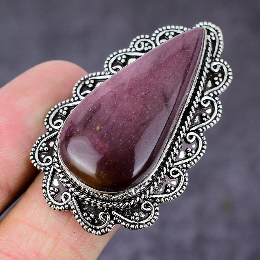 Mookaite Gemstone Handmade 925 Sterling Silver Gift Jewelry Ring Size 8 S8k39
