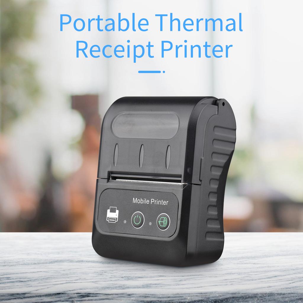 Bisofice Portable 58mm Receipt Thermal Printer 2 Inches Mini Mobile Pocket Printers with 6 Thermal Paper Roll