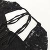 Women's Autumn/winter Lace Splicing Long Sleeve Sexy Slit Slim Dress Dress
