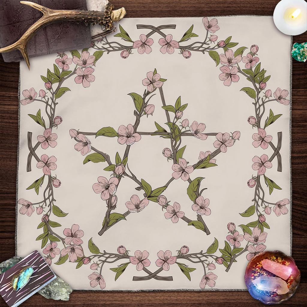 Tarots Card Tablecloth Altars Cloth Pentagrams Astrologys Tablecloth Divinations Card Mat Tapestry Wall Decors
