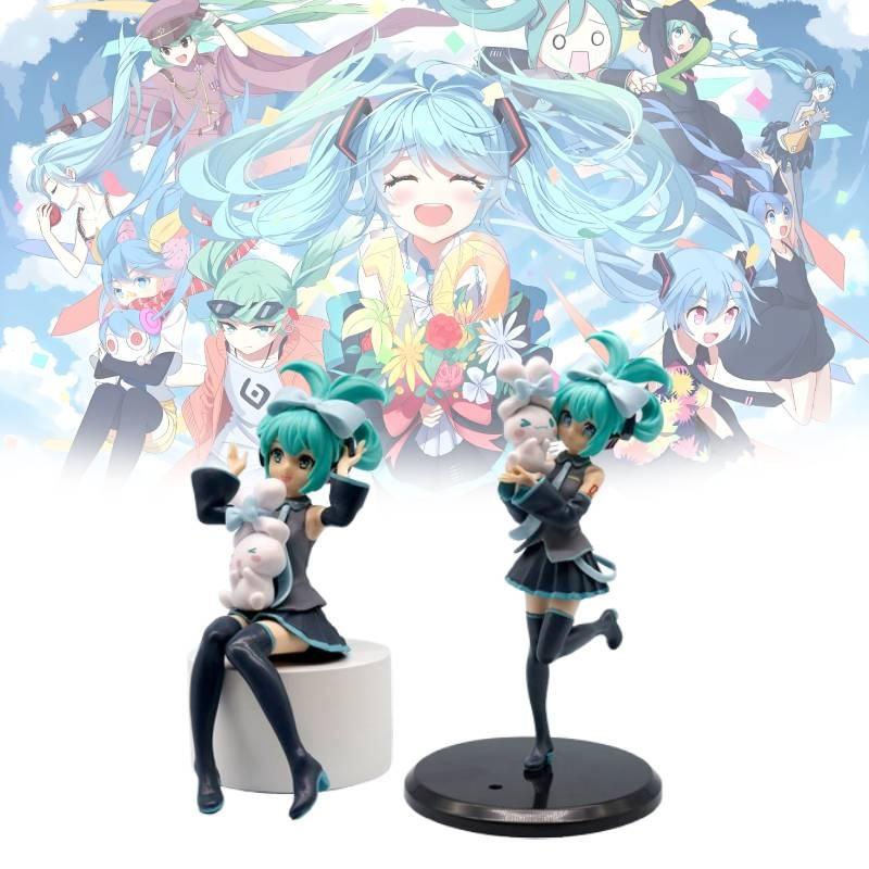 Adorable Hatsune Miku Pvc Figure With Cute Cinnamon Dog Design Perfect For Collectors