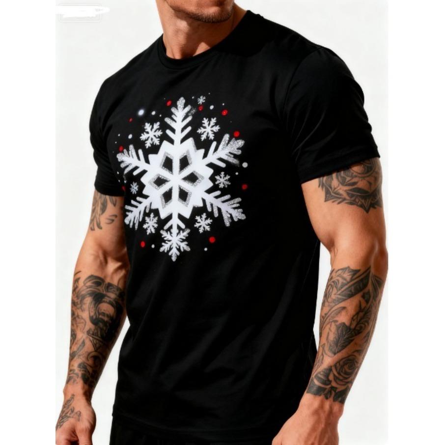 Weihnachtsbaum Herren Casual 3D Druck Locker Rundhals Kurzarm T-Shirt Top