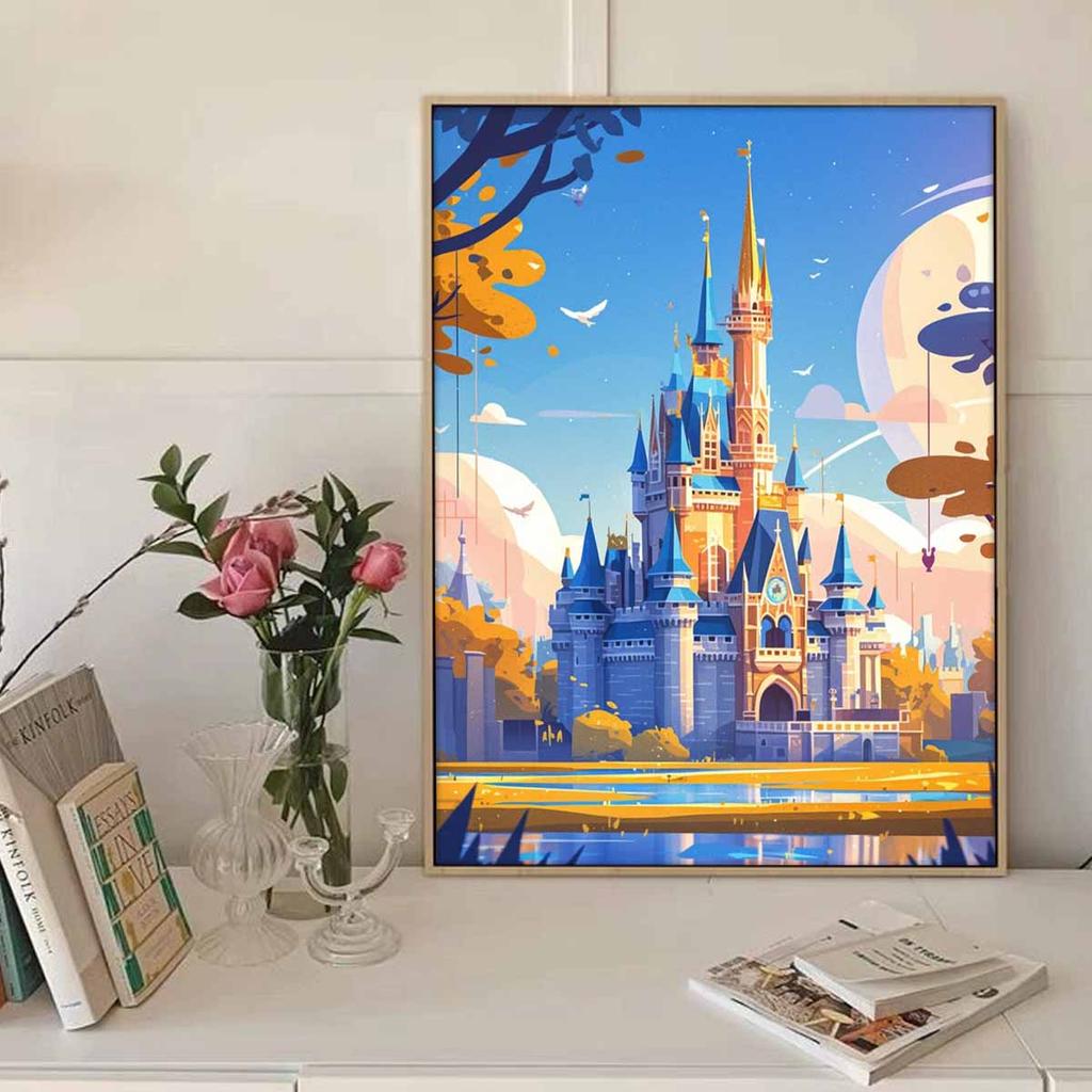 Full Round Diamond Painting A Desolate Castle Art Rhinestone Picture Mosaic DIY 5D Cross Stitch Embroidery Home Decoration