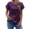 Summer Women's T-shirt Short-sleeved Satin Shirt Loose Casual Round Neck Satin T-shirt Women's Tops