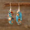 Bohemian Natural Stone Geometric Pendant Earrings Earrings European and American Popular Accessories