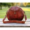 Ronde schoudertas voor dames, echt leer Crossbody Satchel Sling Hobo handtas