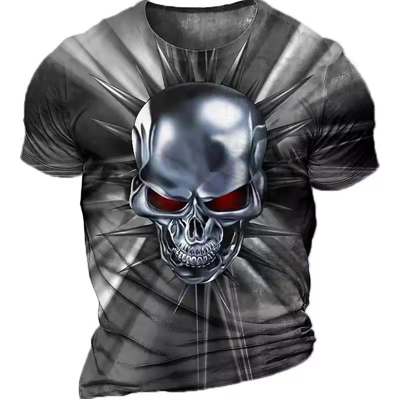 Men's Horror Skull T Shirt 3d Print Skull T Shirts for Men Death Short Sleeve Oversized Tops Tee Shirt Men Clothing 6xl Camiseta