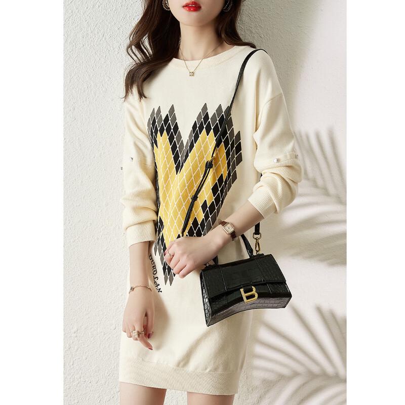 

Firstview Women s Autumn/Winter Casual Long-Sleeve Mini Dress One Size