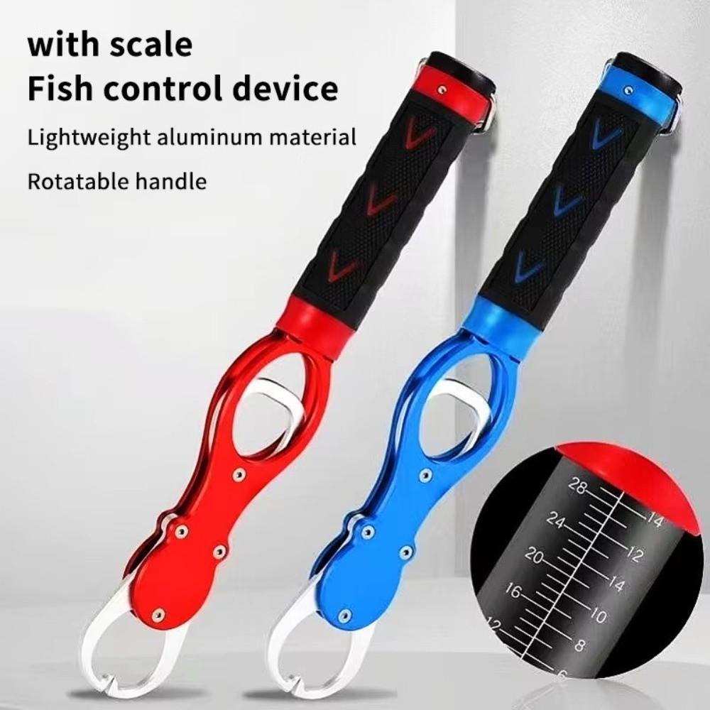 Aluminum Alloy Heavy Duty Fish Lip Gripper Fishing Tool with Weighing Scale Fishing Grip Hook Waterproof No Rust Fish Controller