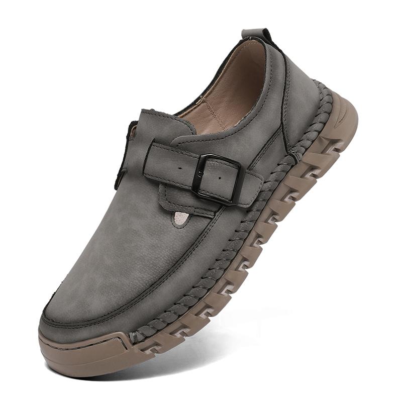 

Classic Khaki Men s Casual Shoes Handmade Soles High quality Leather Business Shoes Versatile Men s Loafers for Daily Use for daily use 41
