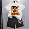 Tričko s potiskem Goku Šortkové obleky, Vhodné pro chlapce Dragon Ball. Prodyšné Perfektní pro každodenní ležérní nošení Venkovní aktivity