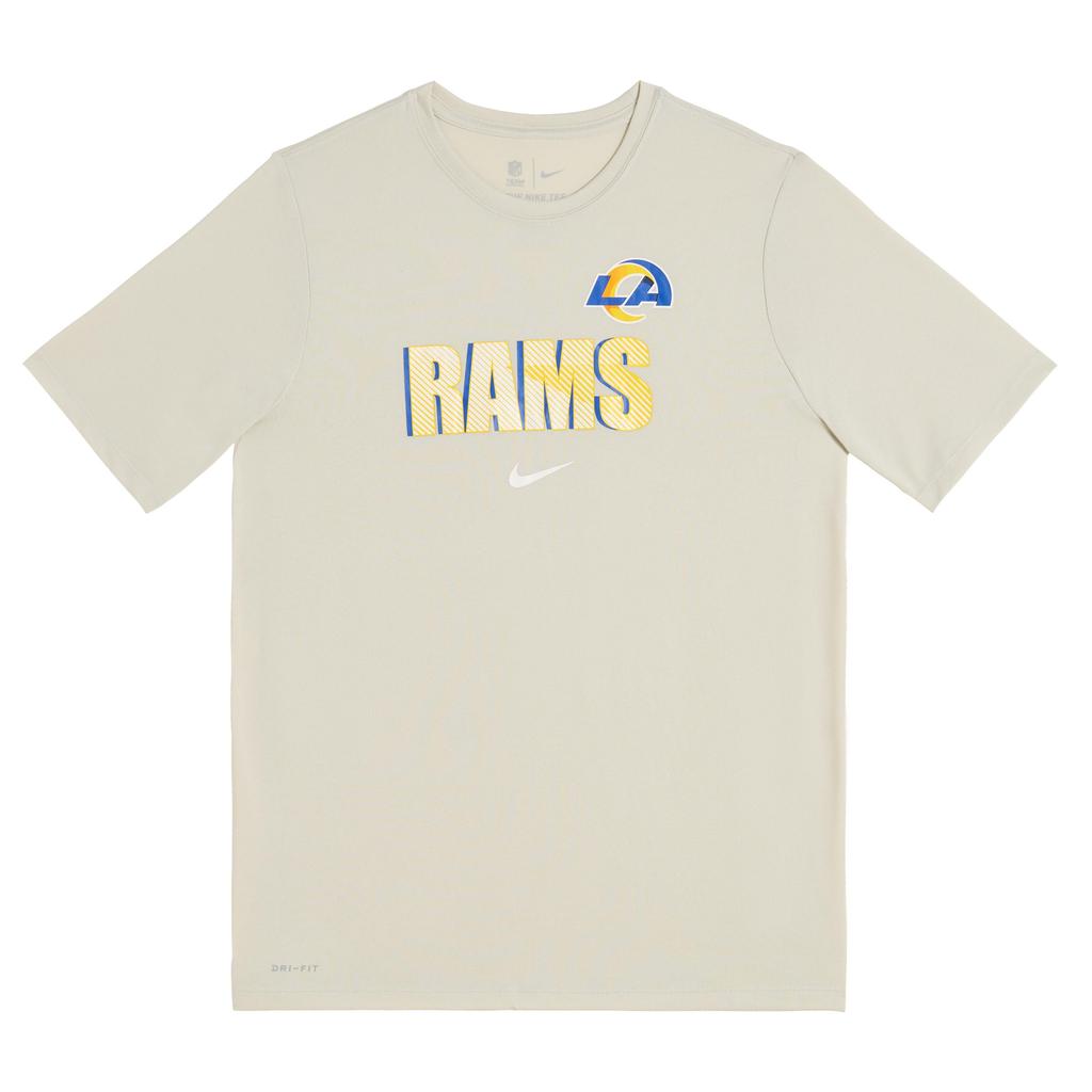 Nike NFL Collaboration Dri-Fit T-Shirt Los Angeles Rams Brand Logo Round Neck Quick-Dry Short Sleeve Kids Tops Light-Gray 3Z1B3FC44-RAM