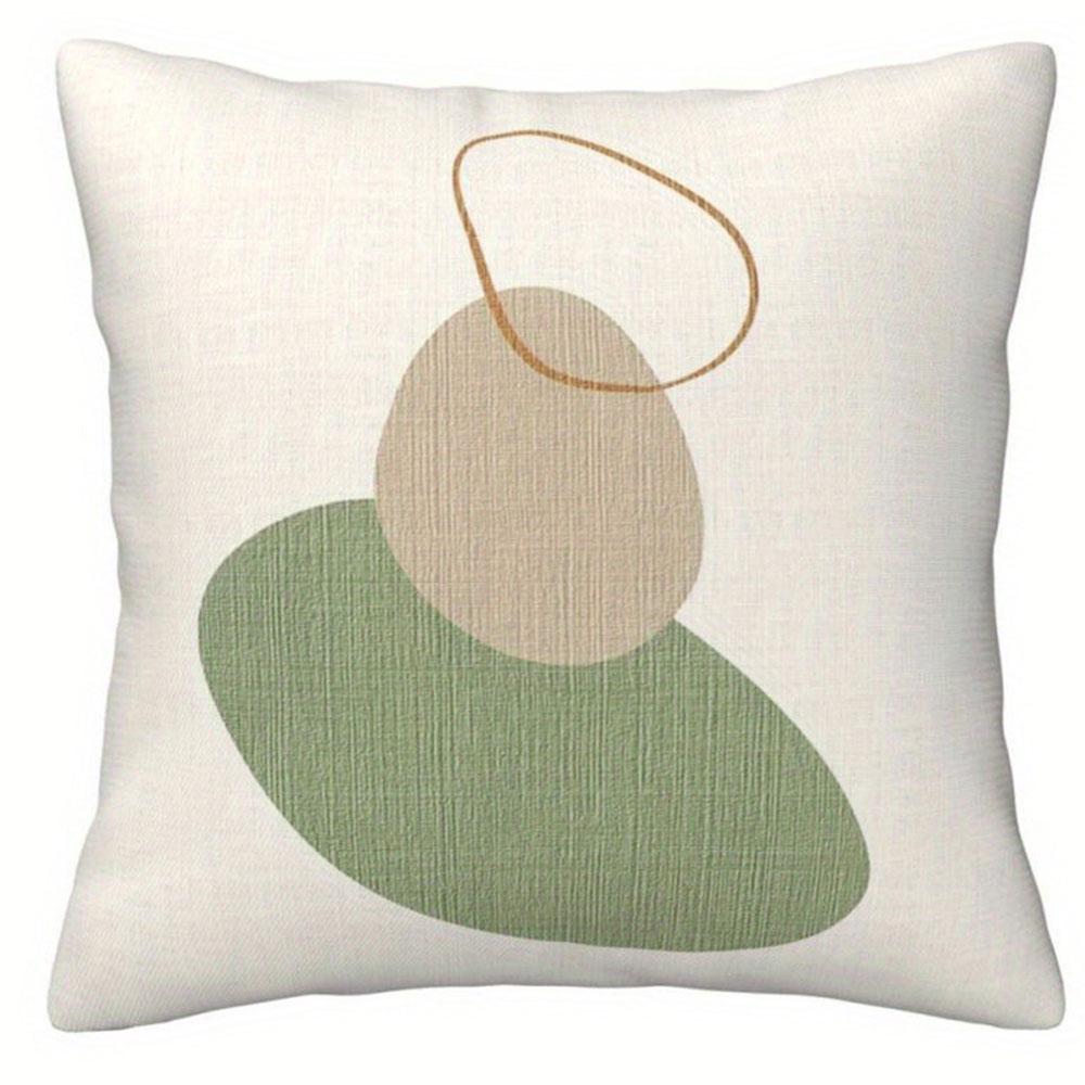 

Green Brown Geometric Encounter Decorating with Natural EleganceCover Decoration Polyester Cushion Cover with Zipper 16x16Inch