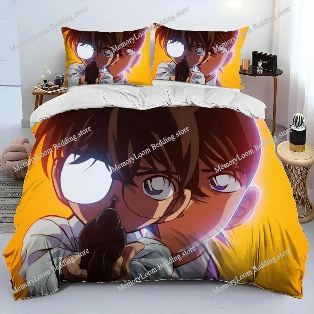 Detective Conan Premium Luxury Bedding Set Japan Cartoon Soft Duvet Cover Plush Comforter Bedspread Twin/Single Size Printed