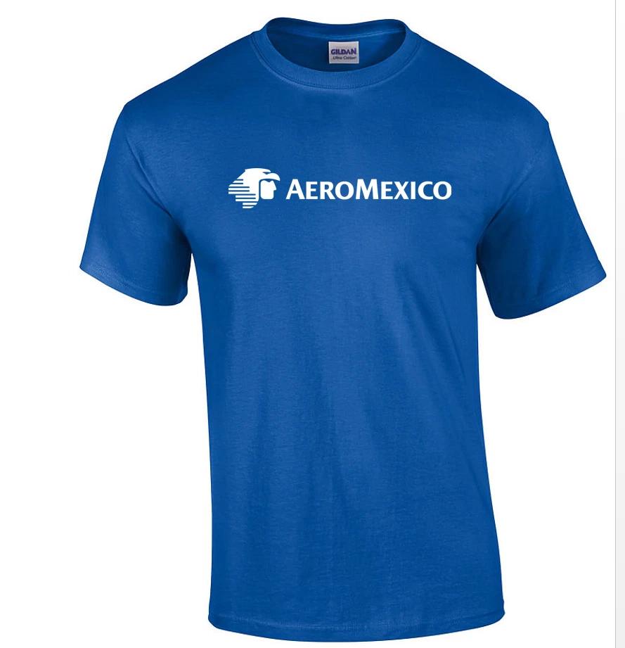 

AeroMexico Vintage Logo Mexican Airline T-Shirt Cotton Royal Blue Shirt S - 5XL L