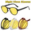 Stylish Foldable Portable Night Vision Glasses Retro Round-Frame Anti-Blue Light Eyewear Outdoor UV-Protective Sunglasses Unisex