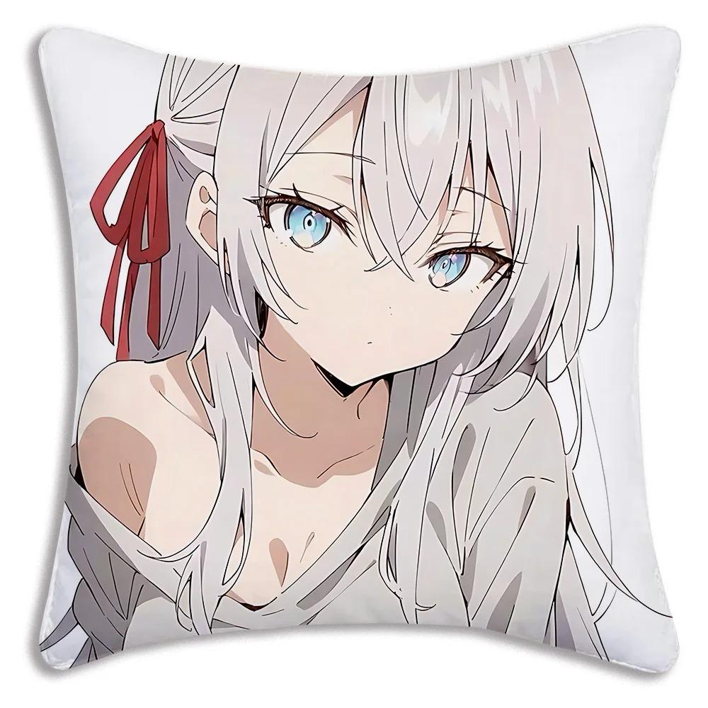 Anime Style School Theme Pillow Cover Vibrant Cartoon Character Print Polyester Cushion Case for Sofa Campus Style Anime Theme