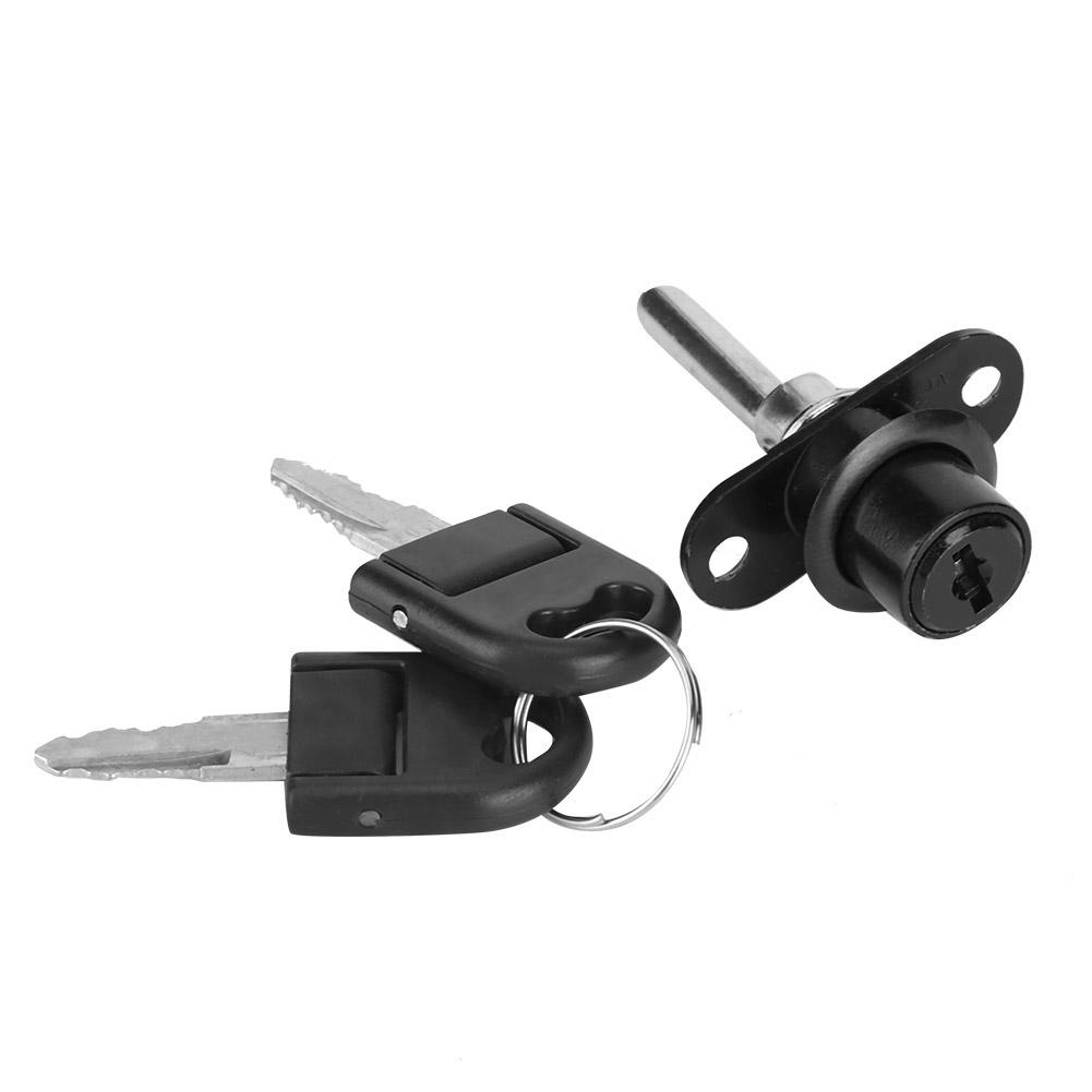 2Pcs Furniture Drawer Wardrobe File Cabinet Lock with Keys Office Security (19mm Head Black)