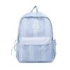 Mochila com Padrão Xadrez Vichy com Bolso Frontal e Bolsos Laterais com Cordão