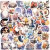 50 Mysterious Flowers and Moon Doodle Stickers Personalized Decoration Guitar Laptop Suitcase DIY Waterproof