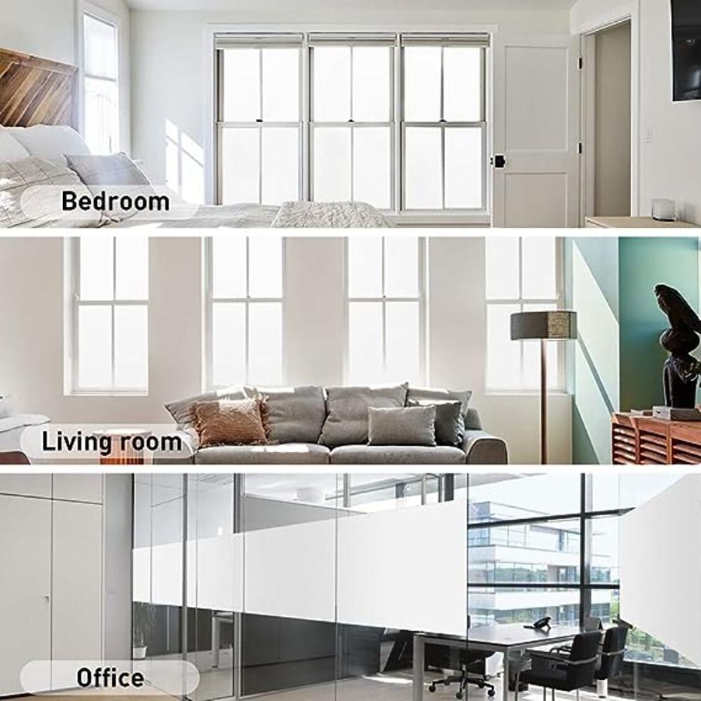 1Roll Privacy Protection Window Film Matte Frosted Glass Privacy Sticker  for Home Bedroom Bathroom